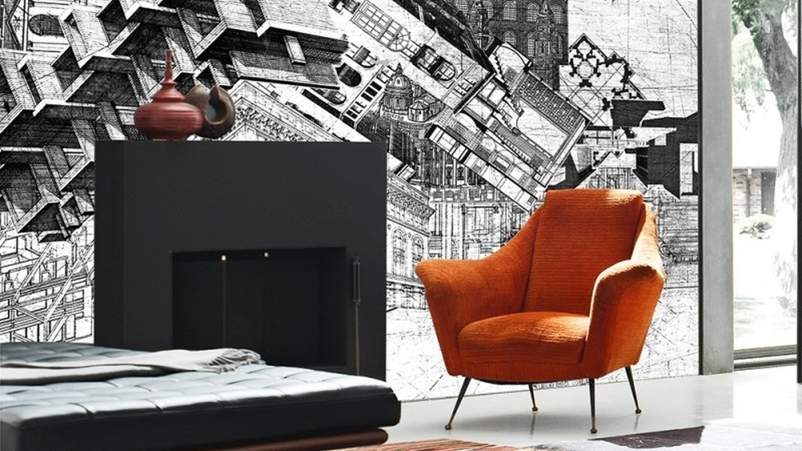 Carta da parati in stile urbano Building di Adriani e Rossi