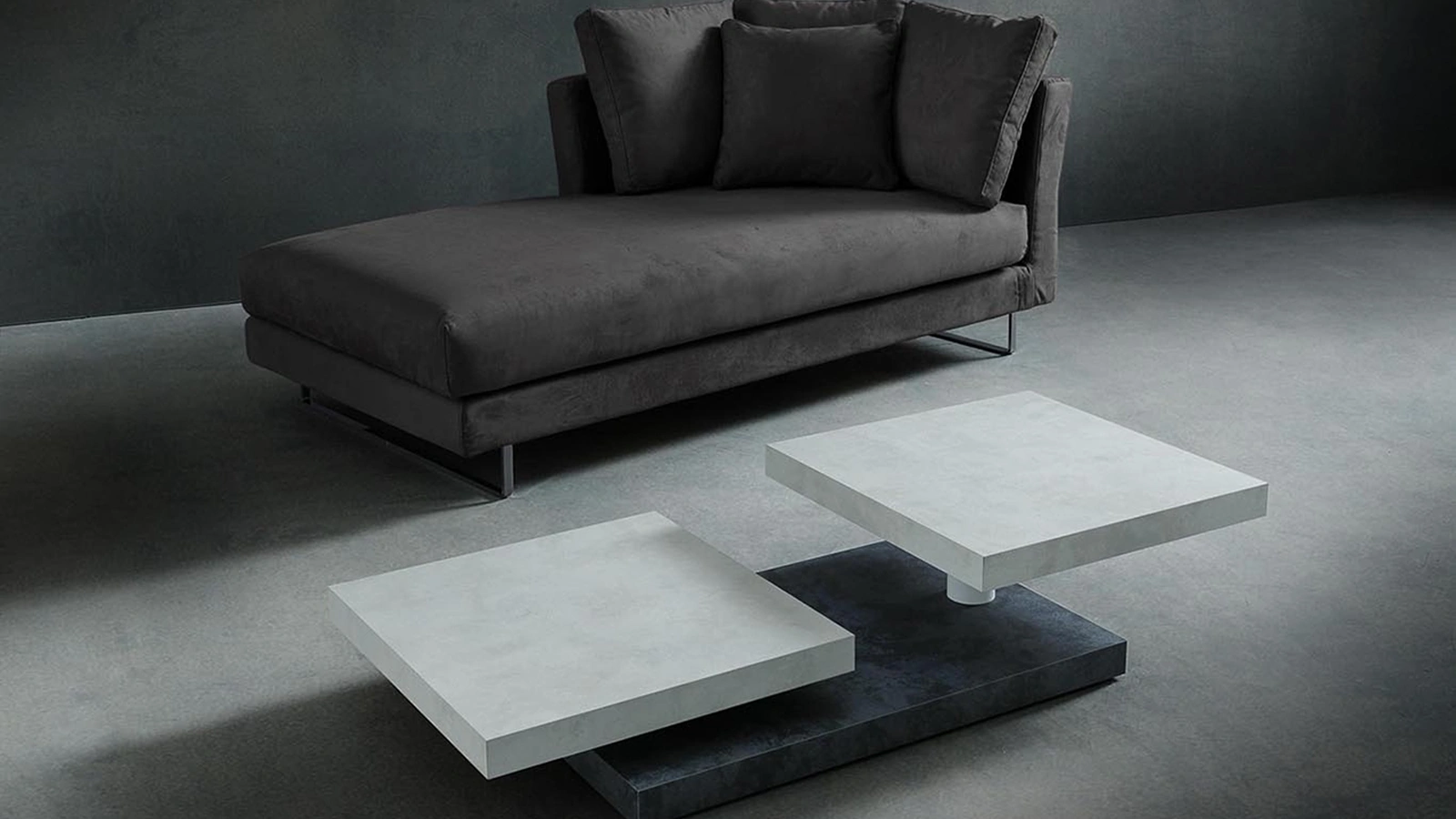 Tavolino di design Cecilia con piani rotanti in HPL di La Primavera