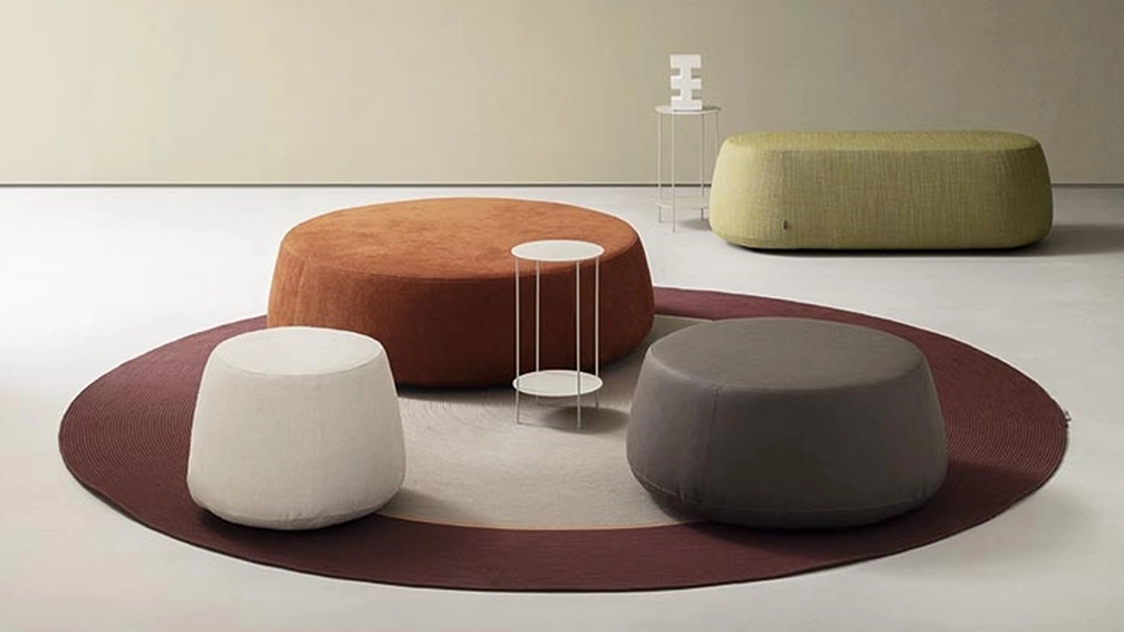 Pouf Denny in tessuto o ecopelle di Alf Da Frè