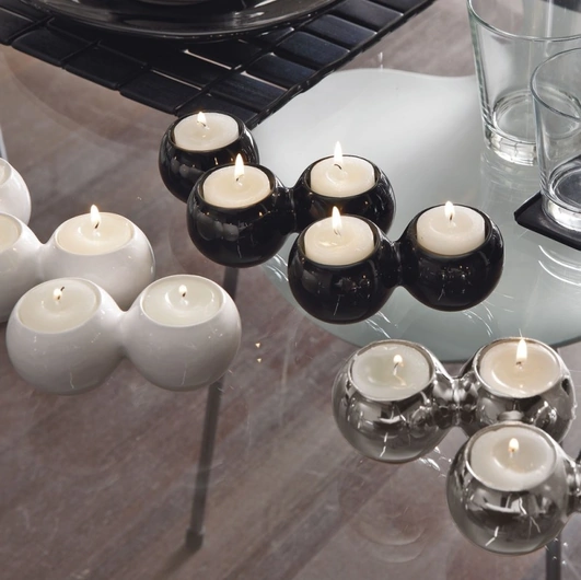 Portacandele in ceramica smaltata lucida Palline di Adriani e Rossi