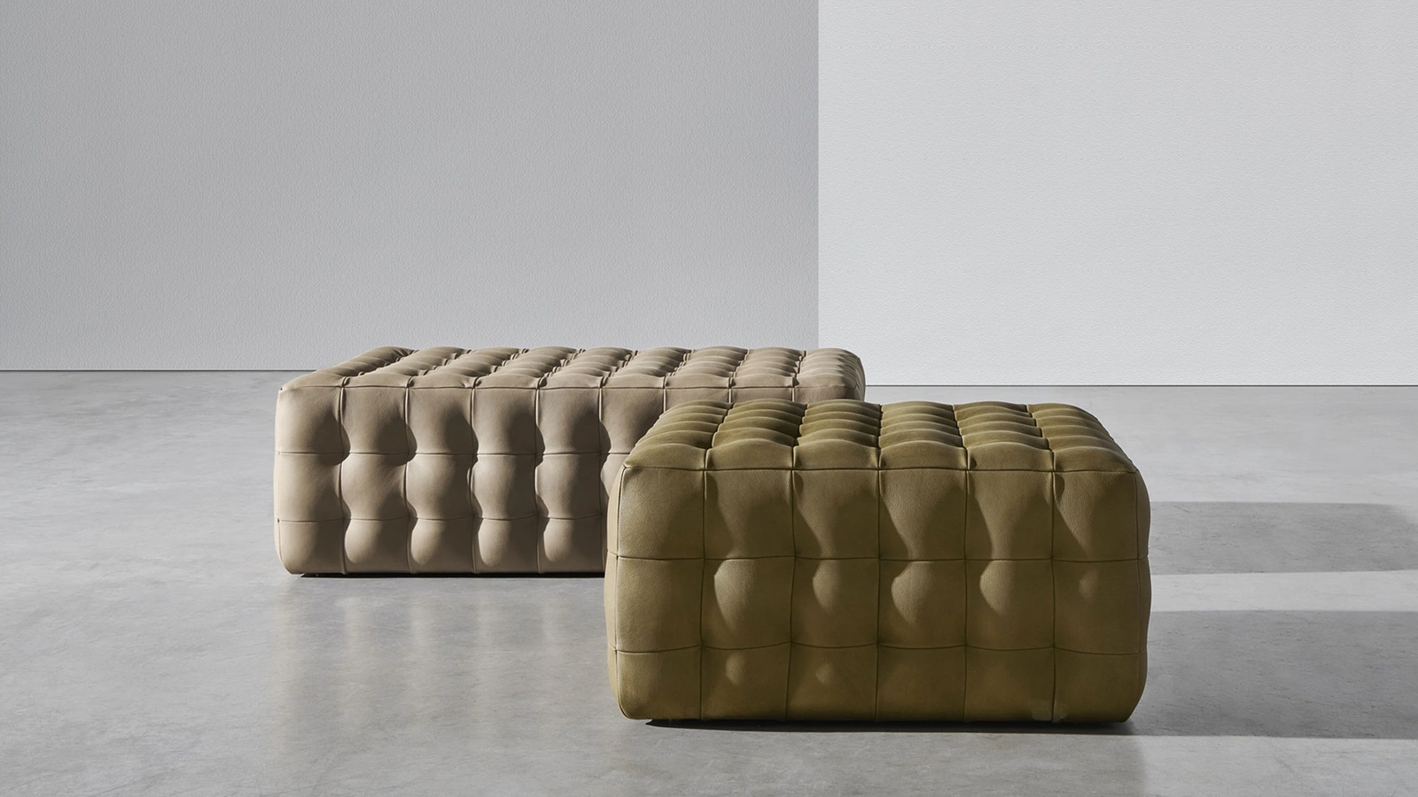 Pouf Chocolat imbottito e trapuntato di Twils