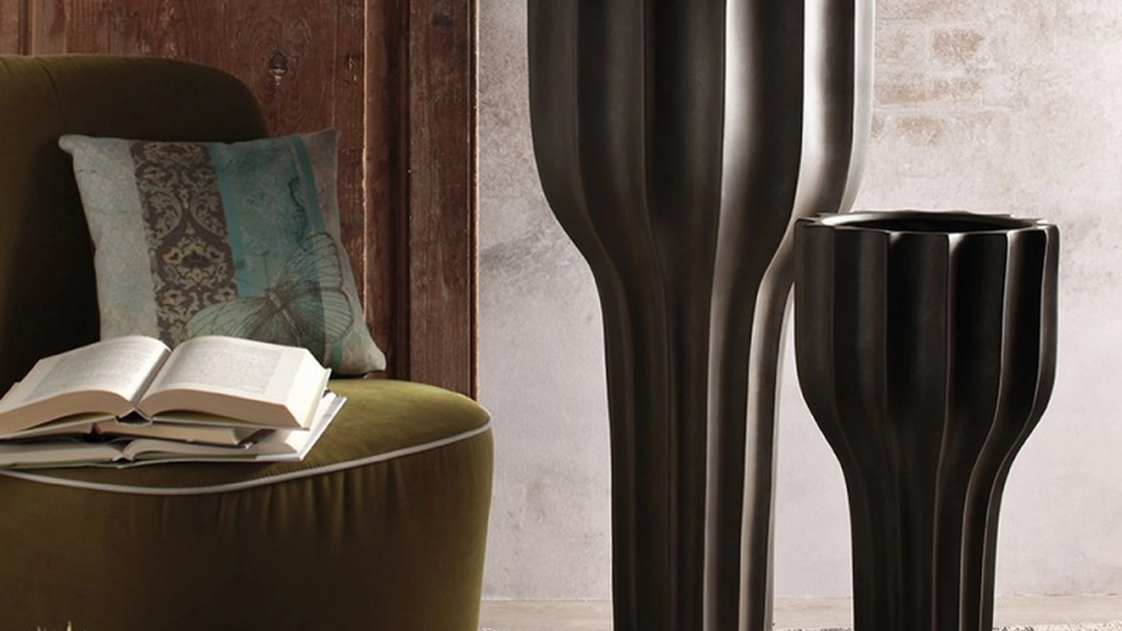 Vaso Line Metallic in ceramica di Adriani e Rossi