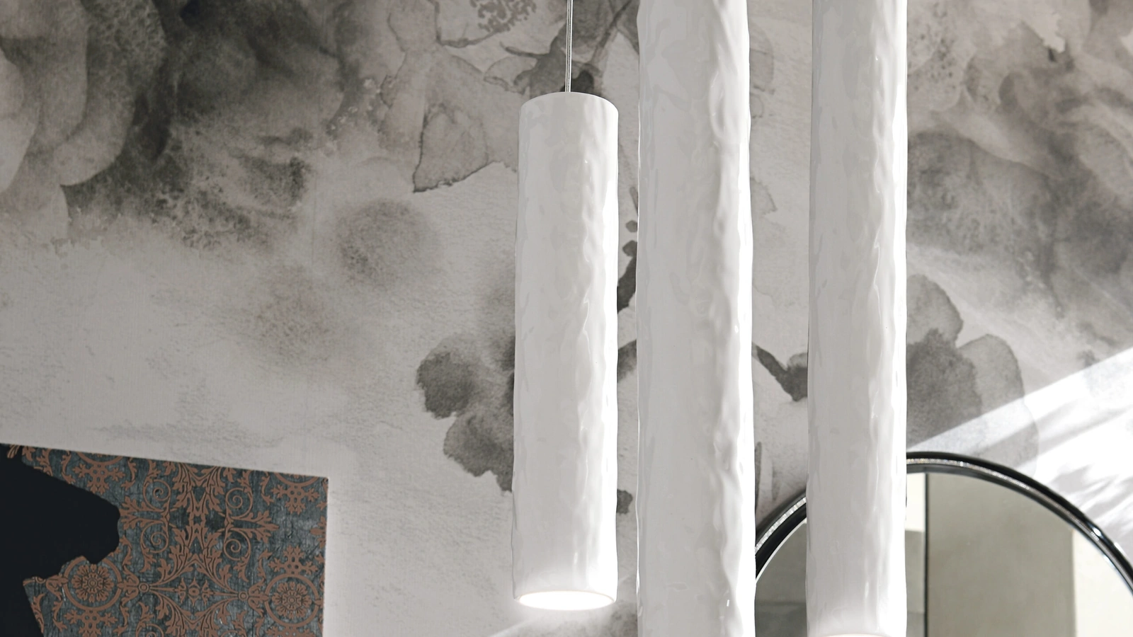 Lampada a sospensione in ceramica Candles di Adriani e Rossi