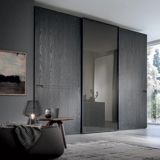 Armadio con ante scorrevoli Comp 314 in legno e vetro di Mobilgam