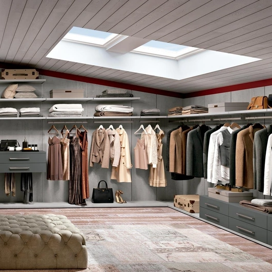 Cabina Armadio mansardata ad angolo Railsystem 10 di Ferrimobili