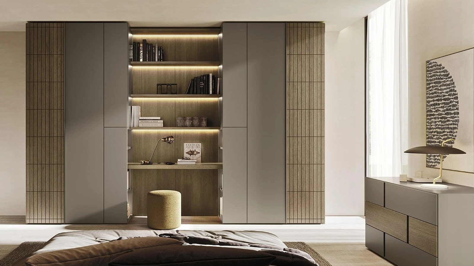 Armadio con ante battenti Comp N01 in laccato e legno di Mobilgam