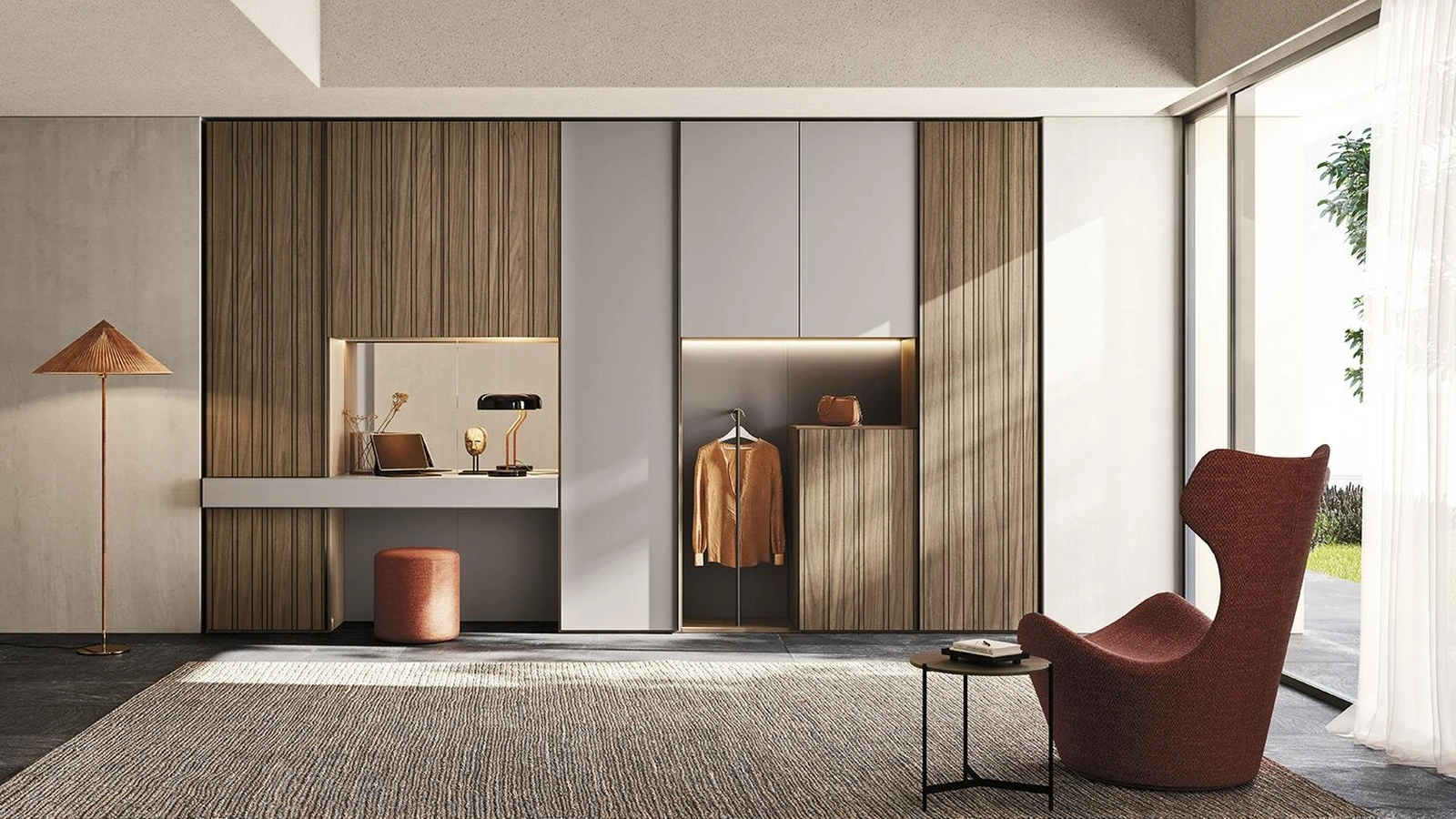 Armadio con ante battenti Comp N03 in legno e laccato di Mobilgam