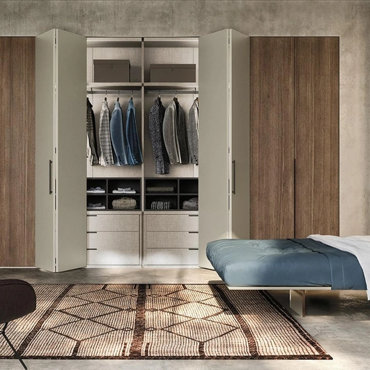 Armadio con ante a soffietto Comp N12 in laccato e legno di Mobilgam