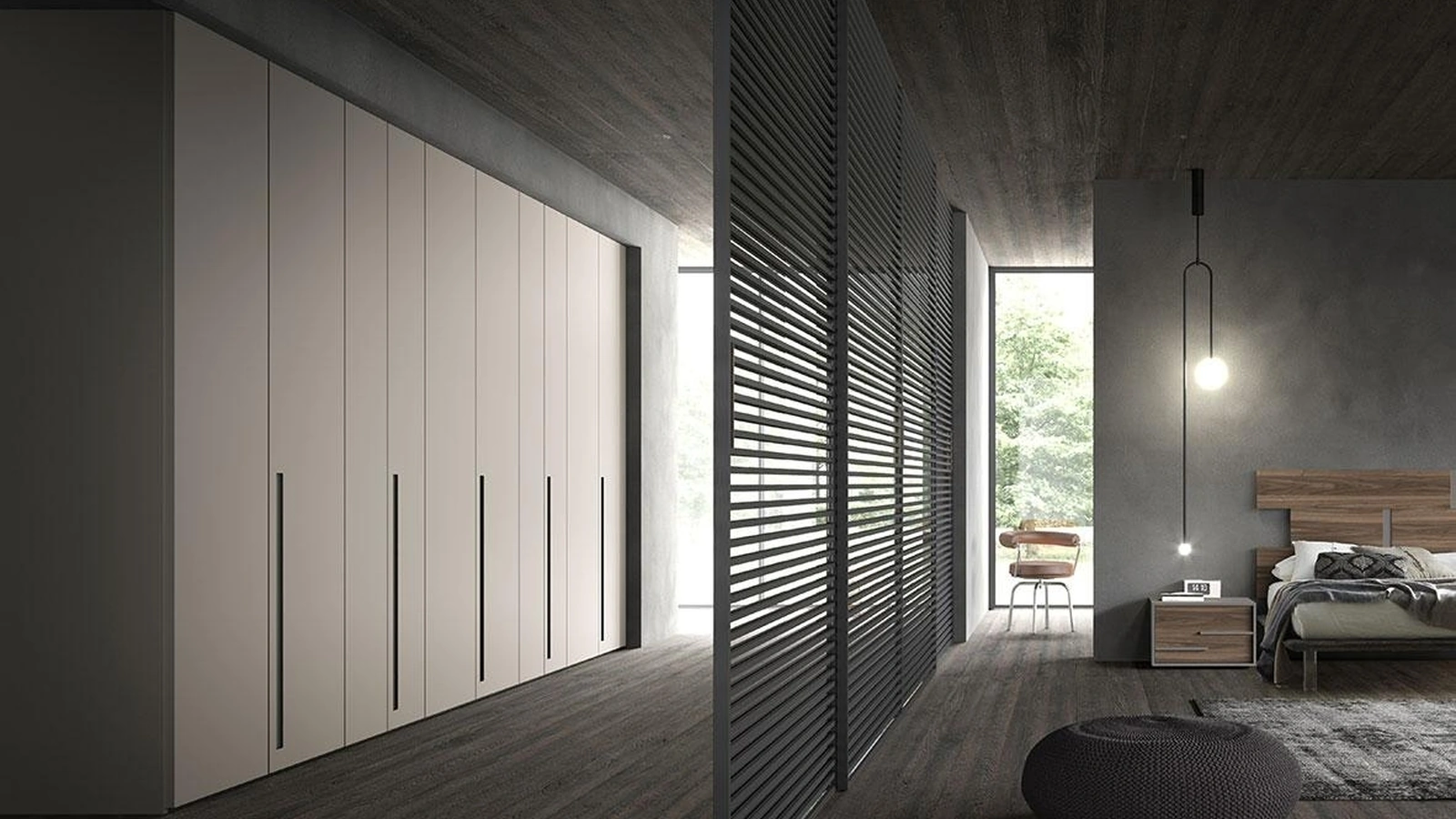 Armadio con ante battenti Comp 348 in laccato opaco di Mobilgam