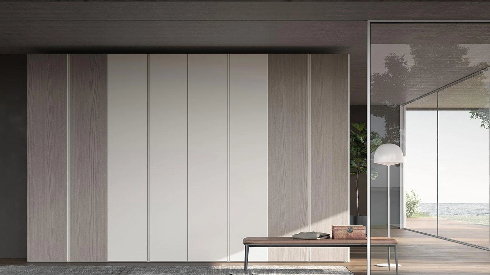 Armadio Comp 334 in laccato opaco e legno di Mobilgam