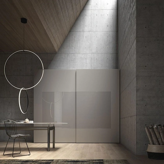 Armadio con ante scorrevoli Comp 308 in vetro opaco e lucido di Mobilgam