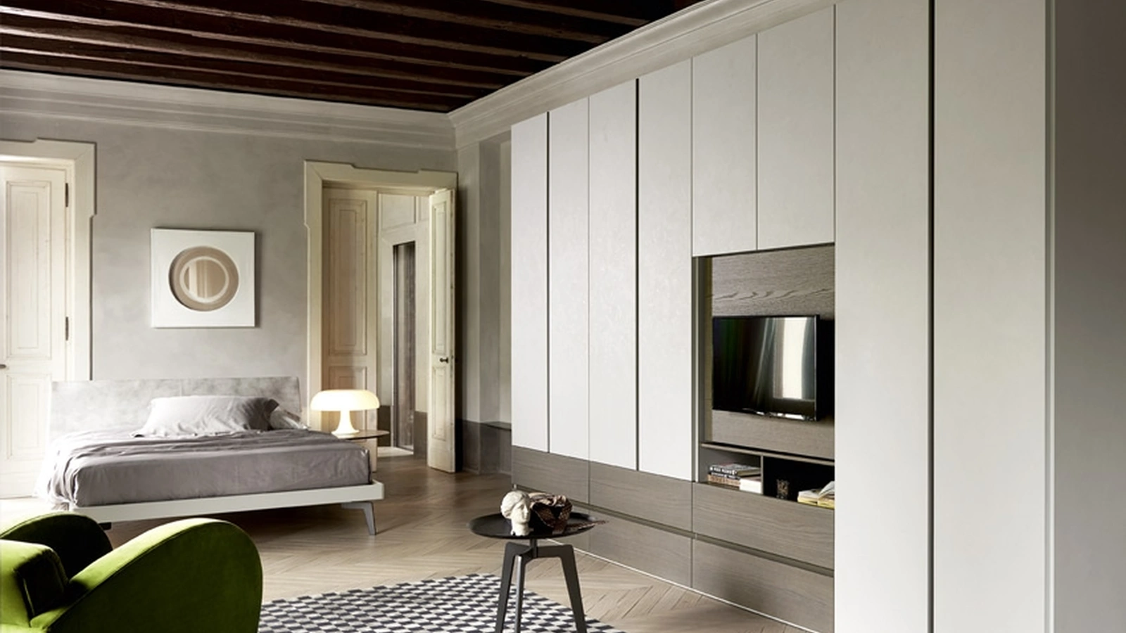 Armadio con ante battenti in laccato opaco Odeon di Sangiacomo