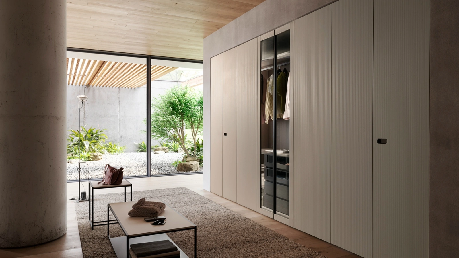 Armadio con ante battenti Anteprima in laccato opaco di Presotto