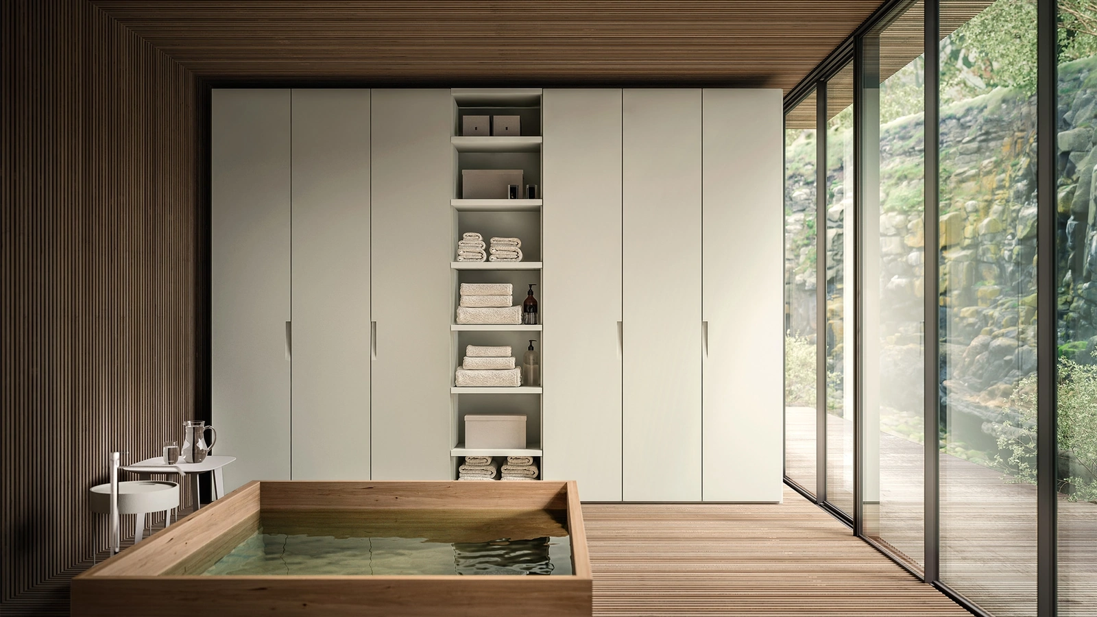 Armadio a muro con anta battente Sliver di Alf Da Frè