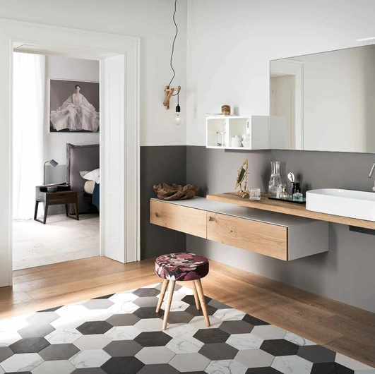 Mobile da Bagno sospeso moderno in legno Gap 01 di Alta Corte