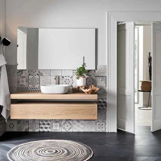 Mobile da Bagno sospeso in legno Teddy 03 di Alta Corte