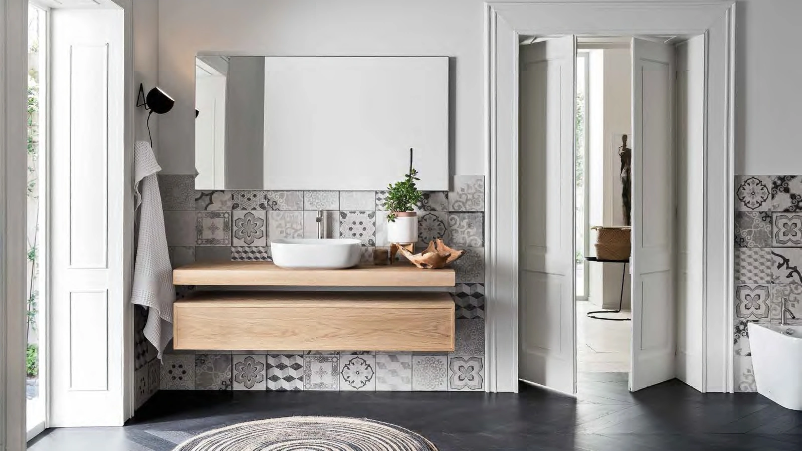 Mobile da Bagno sospeso in legno Teddy 03 di Alta Corte