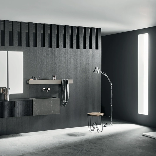 Mobile da Bagno sospeso Code Wave 07 in Rovere e Gres di Arbi