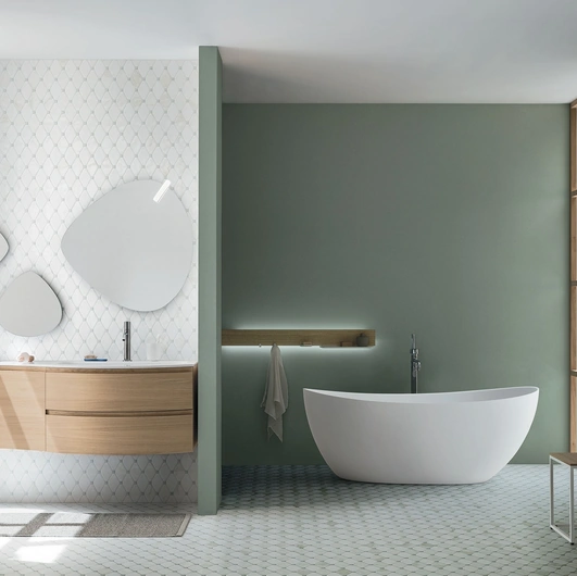 Mobile da Bagno sospeso Fusion 33 in legno di Arbi