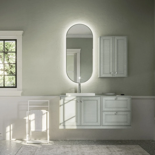 Mobile da Bagno sospeso Augusto 04 in legno di Arbi