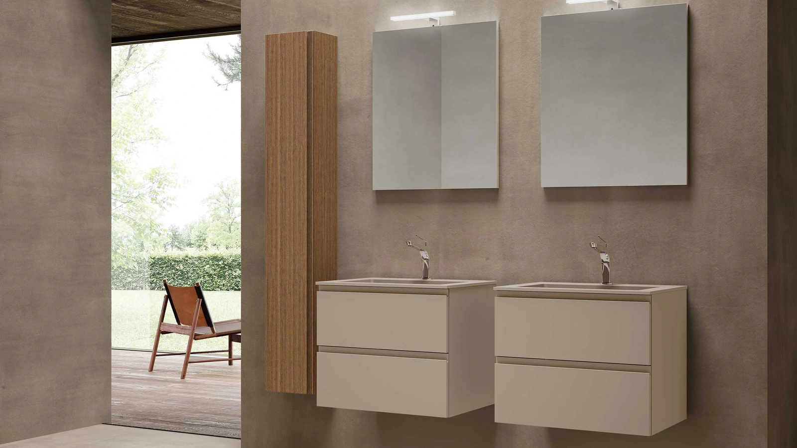 Mobile da Bagno sospeso Block System Syntesi C29 di Baxar