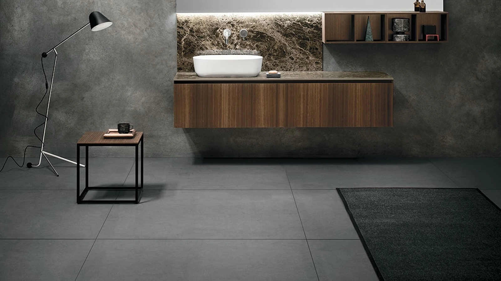 Mobile da Bagno sospeso Code 02A in legno di Arbi