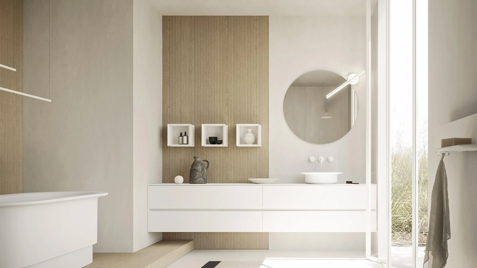 Mobile da Bagno sospeso Code 04 in laccato di Arbi