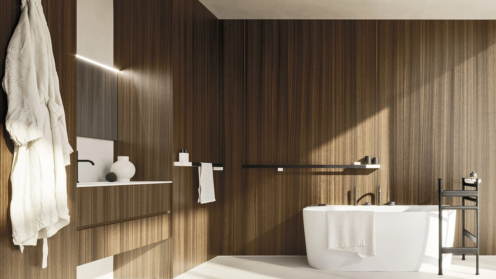 Mobile da Bagno sospeso Code 07 in legno di Arbi