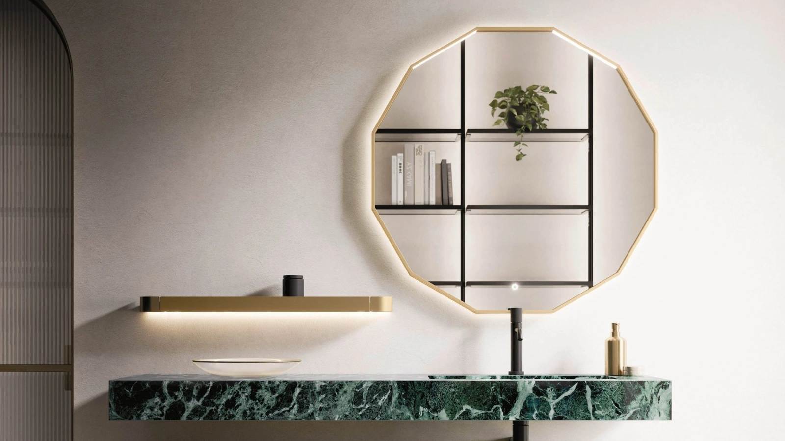 Mobile da Bagno sospeso Decor Precious gold di Arbi