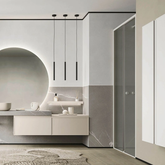 Mobile da Bagno sospeso Decor Relax grey in laccato di Arbi