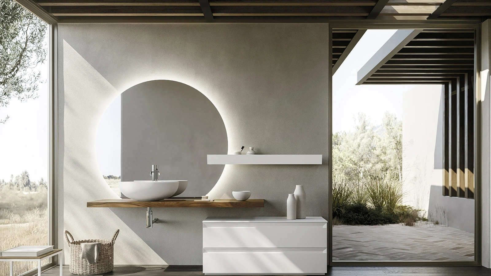 Mobile da Bagno a terra Fold 02 in laccato di Arbi