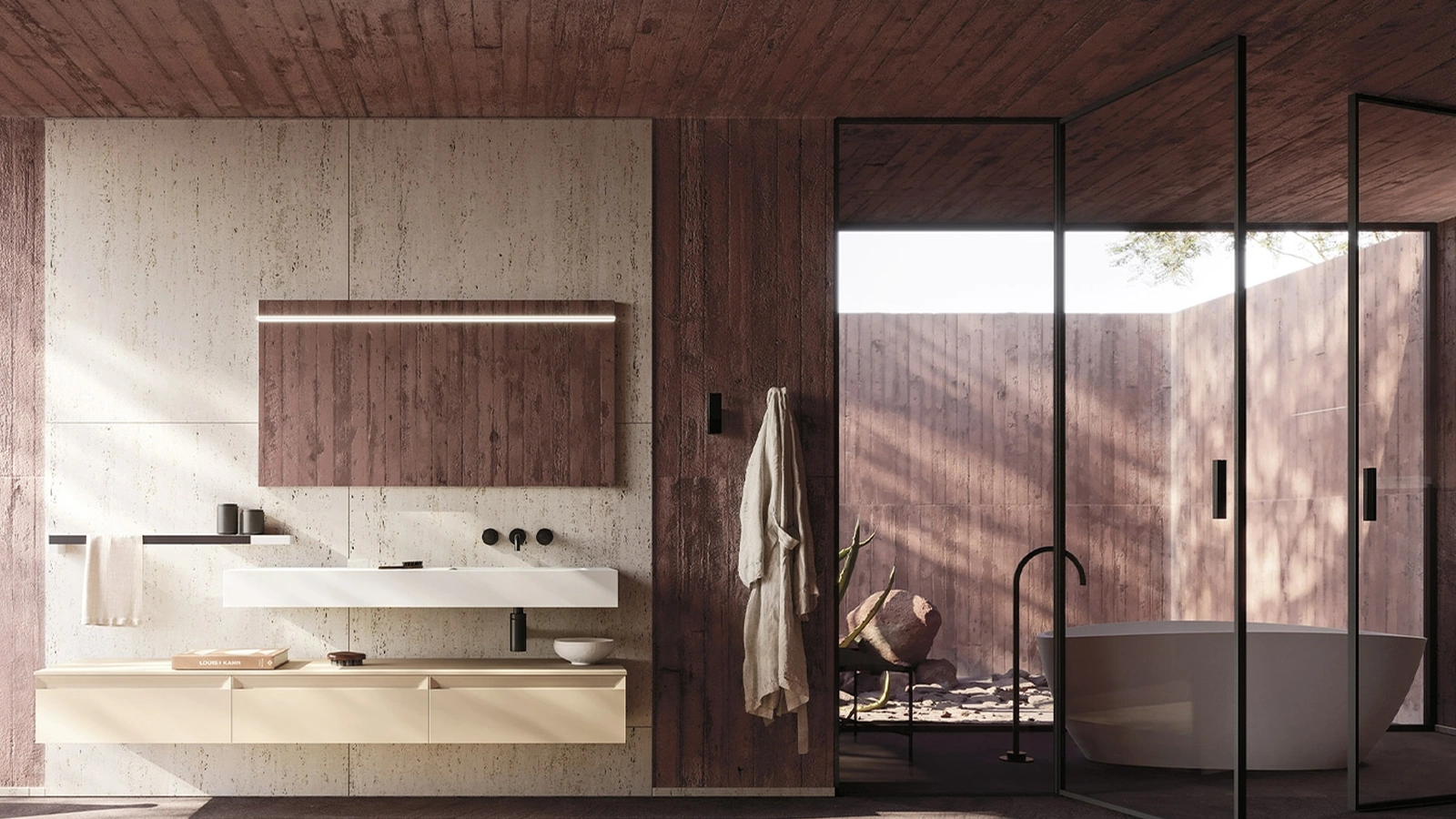 Mobile da Bagno sospeso Fold 03 in laccato di Arbi