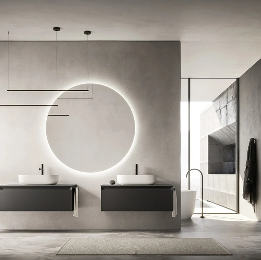 Mobile da Bagno sospeso Fold 05 in laccato opaco di Arbi