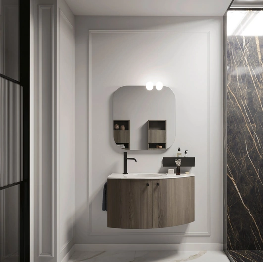 Mobile da Bagno sospeso Ho-me plus curvo 46 di Arbi