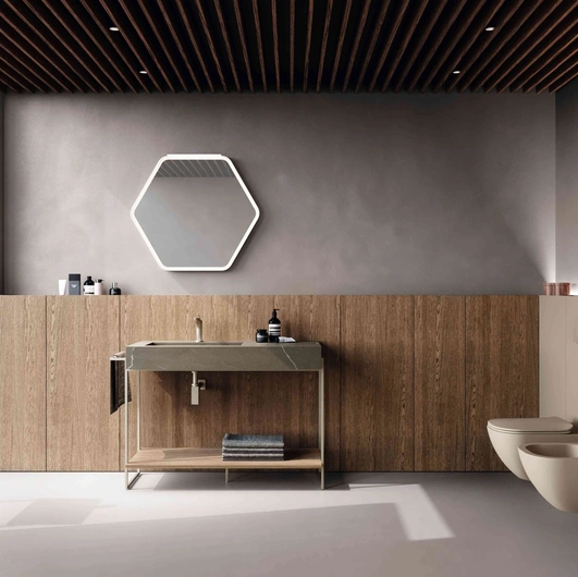 Mobile da Bagno M2 System 241 in rovere avena e gres di Baxar
