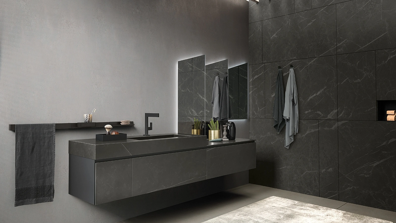 Mobile da Bagno sospeso in gres Modulo 07 di Archeda