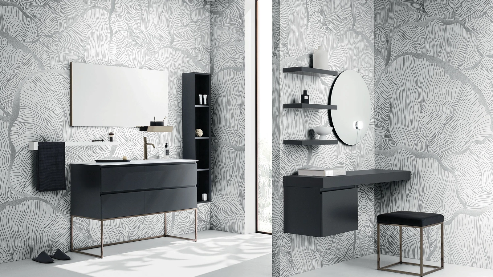 Mobile da Bagno a terra Sky Gola 04 in laccato di Arbi