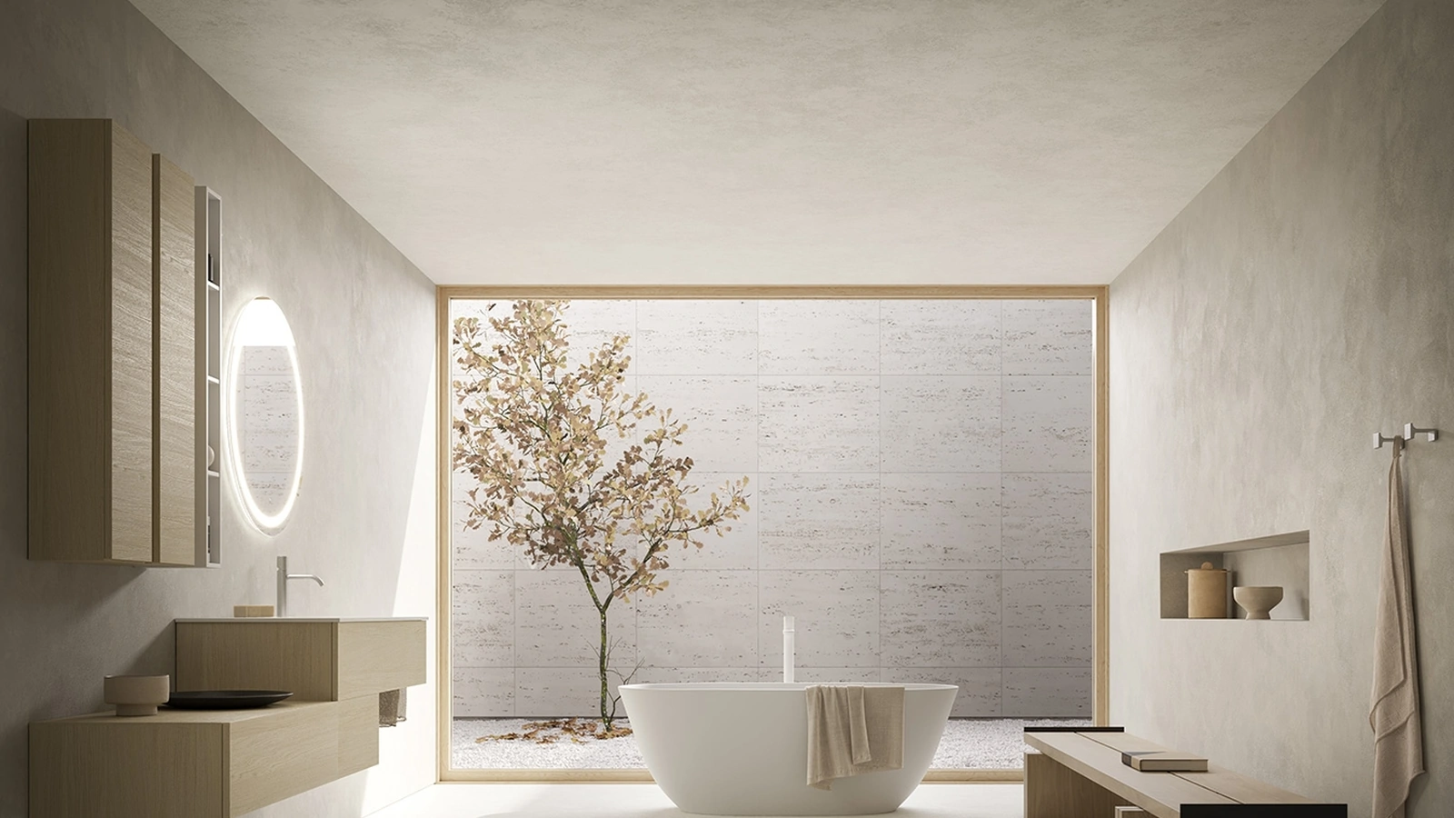 Mobile da Bagno sospeso Sky Liscio 16 in Rovere di Arbi