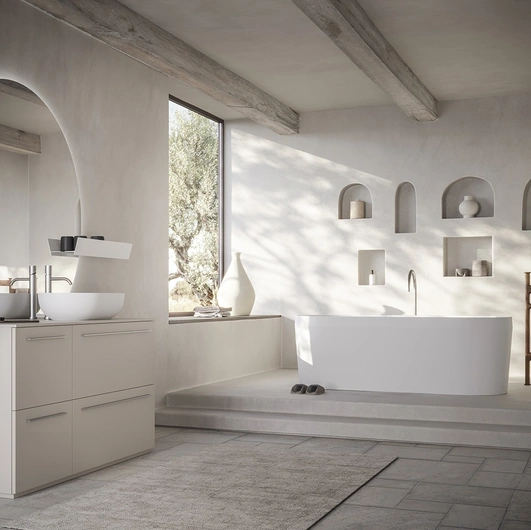 Mobile da Bagno a terra Sky Liscio 19 in laccato di Arbi