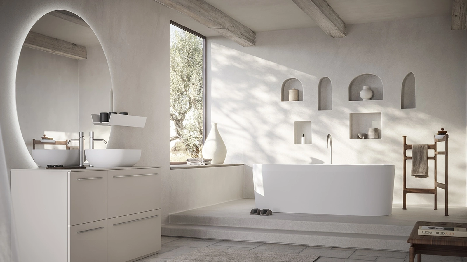 Mobile da Bagno a terra Sky Liscio 19 in laccato di Arbi