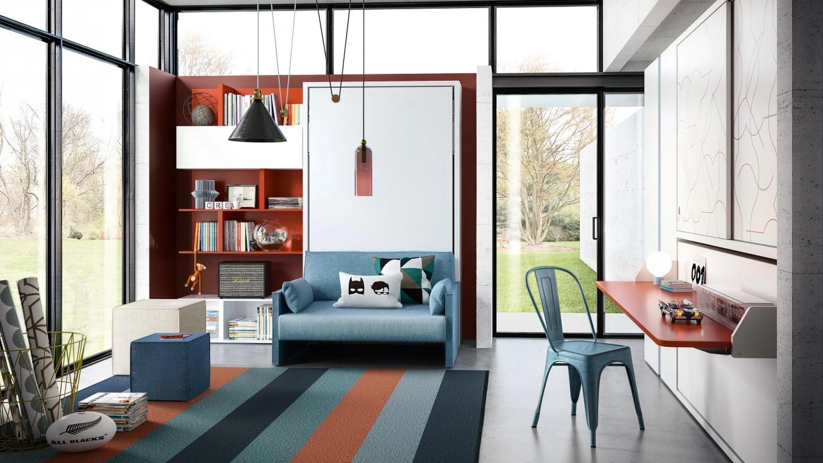 Cameretta salvaspazio trasformabile Young 06 di Clei