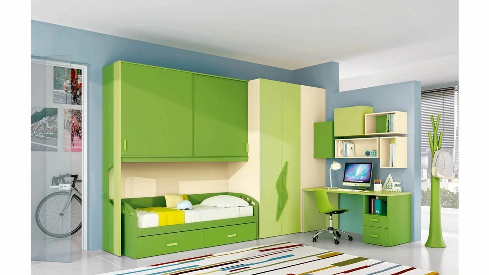 Cameretta 631 a ponte con scrivania di Ferrimobili