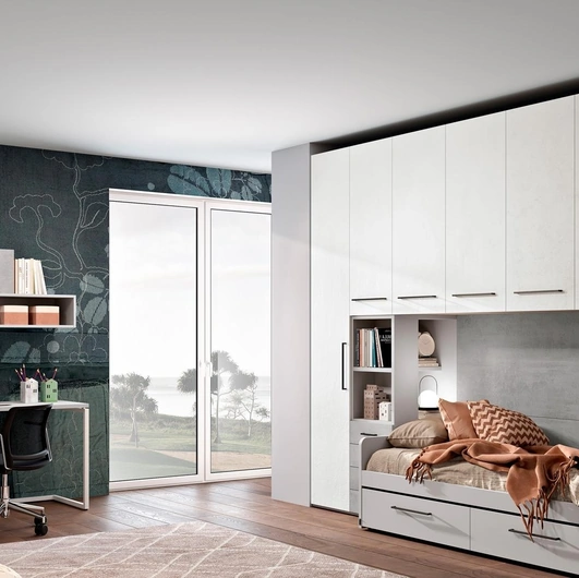 Cameretta 135 a ponte con scrivania di Ferrimobili