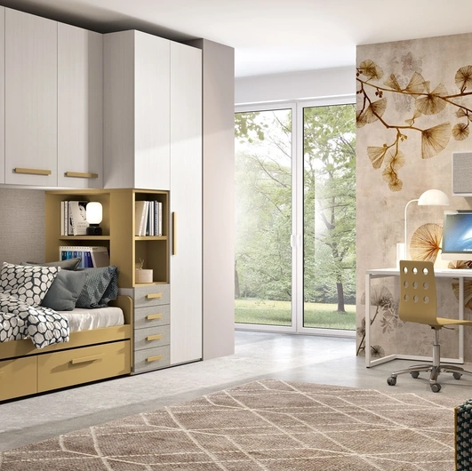 Cameretta 136 a ponte con scrivania di Ferrimobili