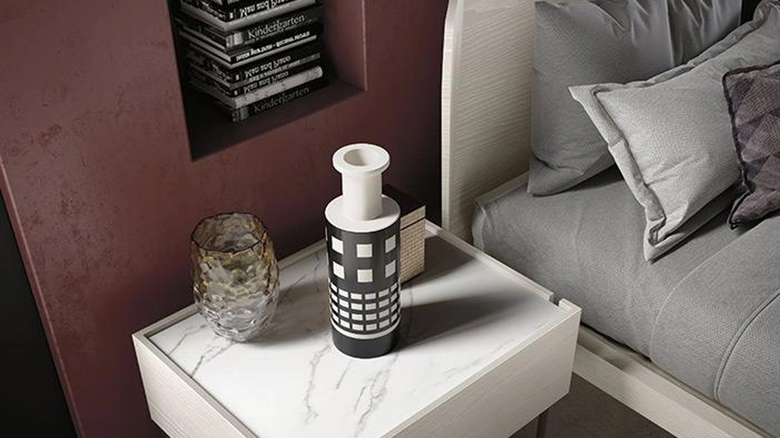 Comodino Cubo in frassino di Mobilgam