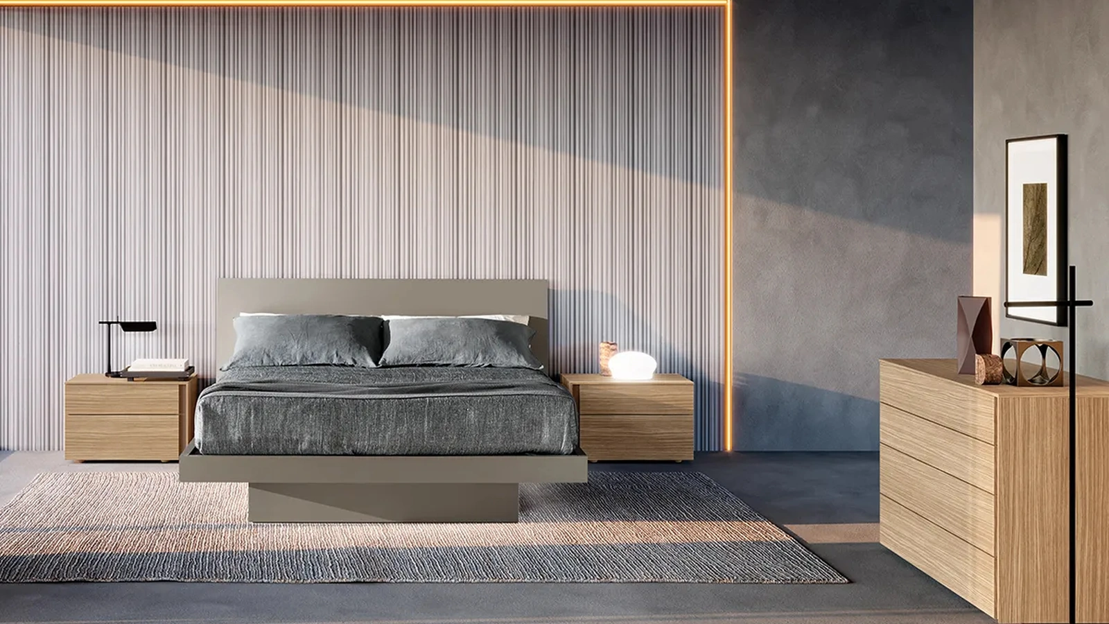 Gruppo Notte Groove in nobilitato effetto legno di Adok