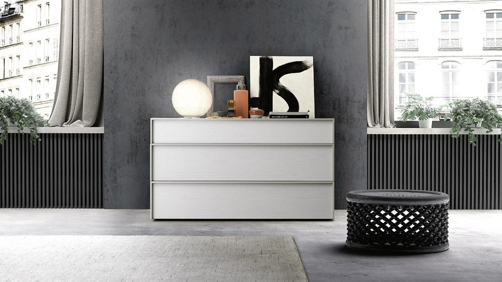 Comò Frame in frassino laccato di Mobilgam