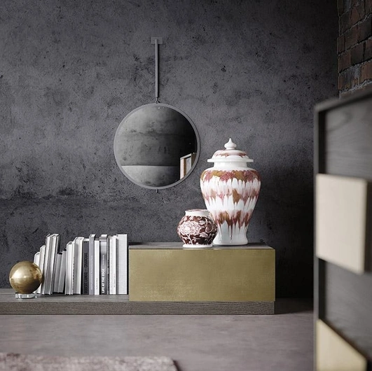 Comodino di design Scacco laccato metallizzato di Mobilgam