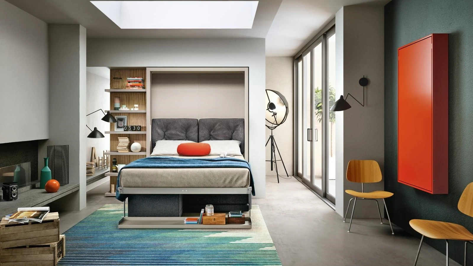 Letto a scomparsa trasformabile Living 07 Oslo di Clei