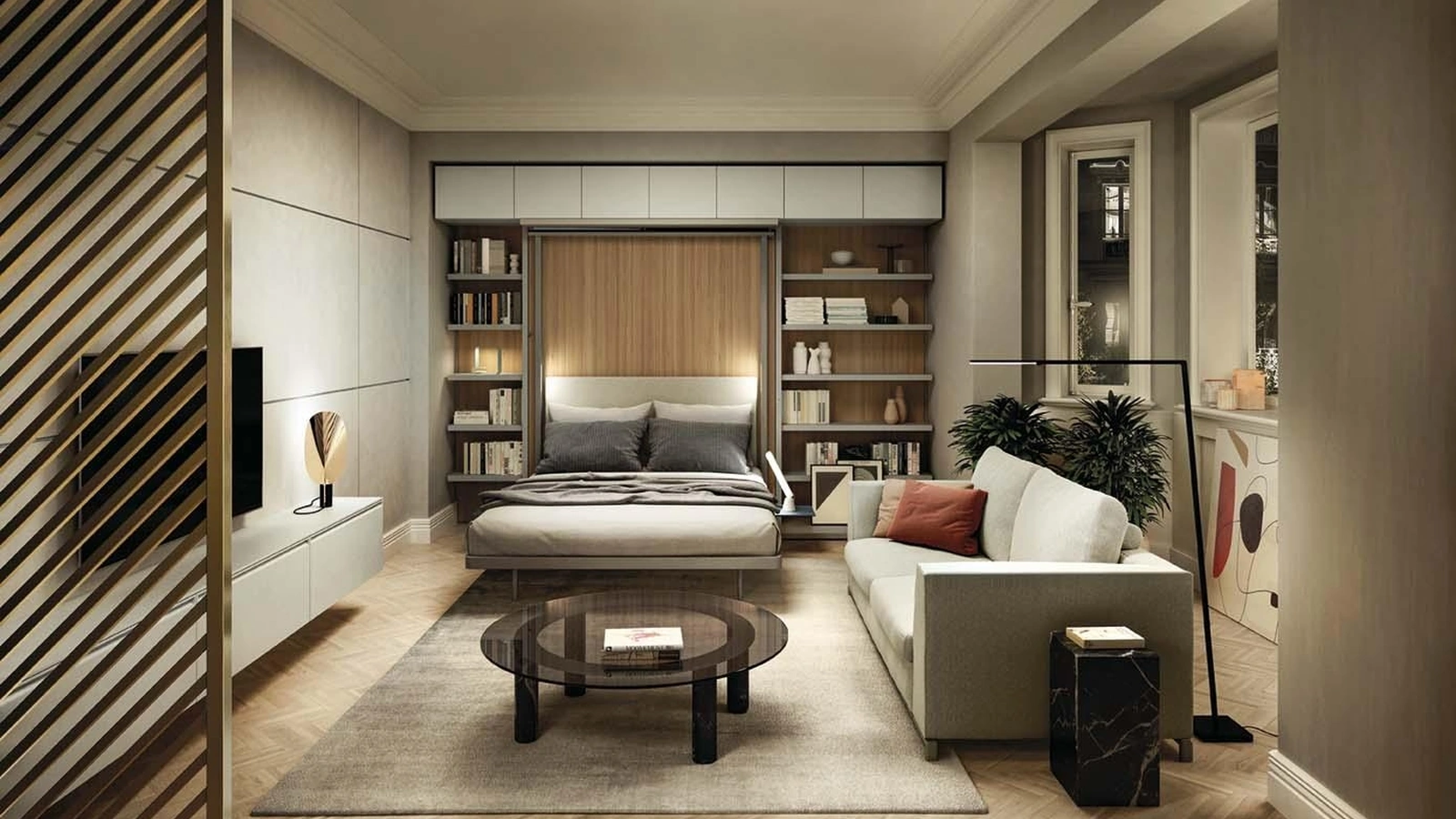 Letto a scomparsa aperto Living 26 di Clei